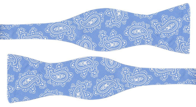 pajarita sin anudar seda azul cachemir