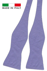 pajarita sin anudar seda azul rejilla blanca