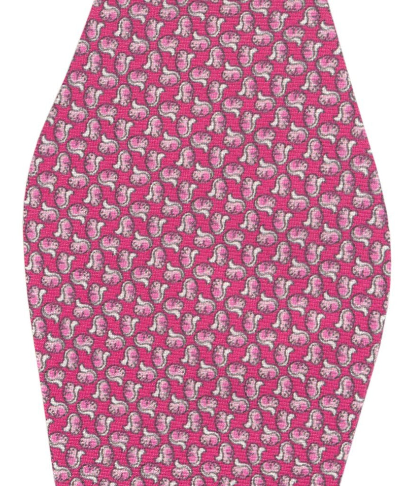 pajarita sin anudar seda rosa fucsia ardillas