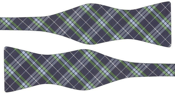 pajarita sin anudar seda diseño tartan azul