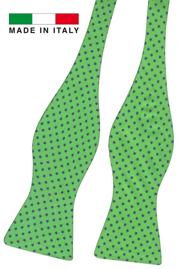 pajarita sin anudar seda verde estrellitas