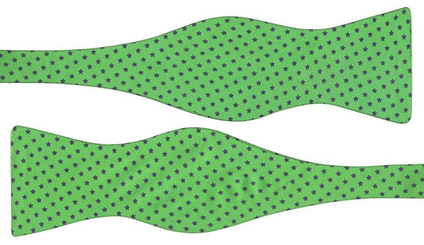pajarita sin anudar seda verde estrellitas